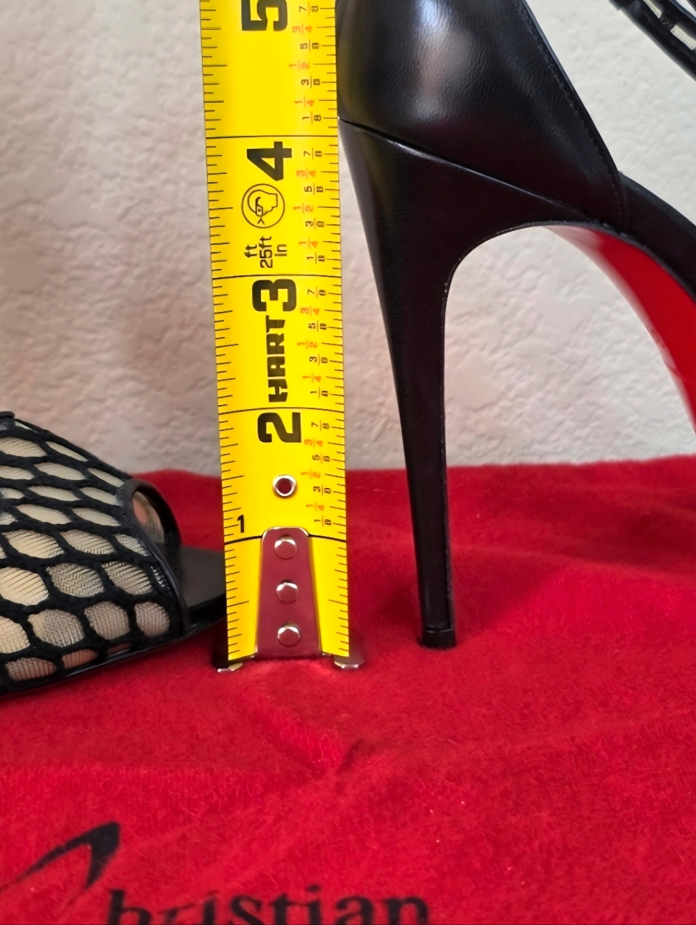 Christian Louboutin Black Leather Sheer Mesh Peep-Toe Heels EU 38 / US 8 - Picture 13 of 13